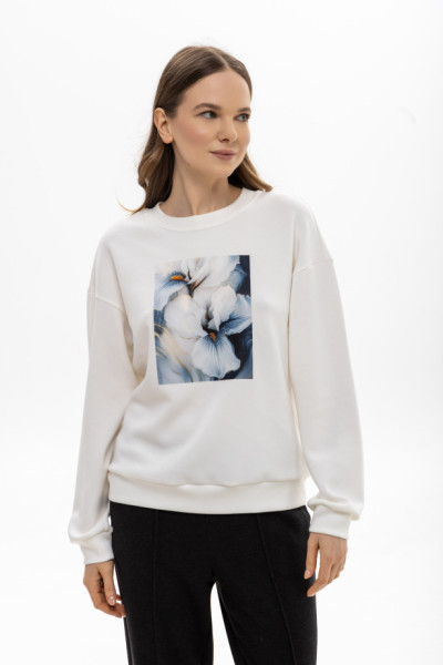 Трикотажний світшот молочного кольору Віолія 06