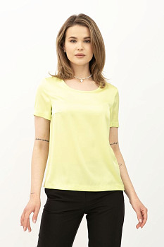 Блуза - футболка з сатину жовта Ламін 249