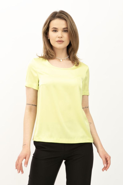 Блуза - футболка з сатину жовта Ламін 249