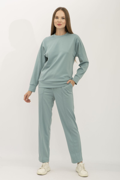 Жіночий костюм кофта та штани м'ятного  кольору Тейда 02