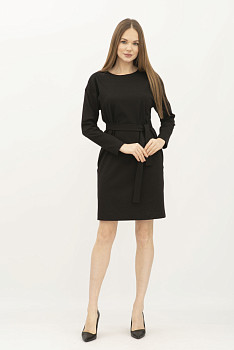 Чорна коротка сукня зі щільного трикотажу з віскозою Ніч 13 Чорна коротка сукня зі щільного трикотажу з віскозою Ніч 13