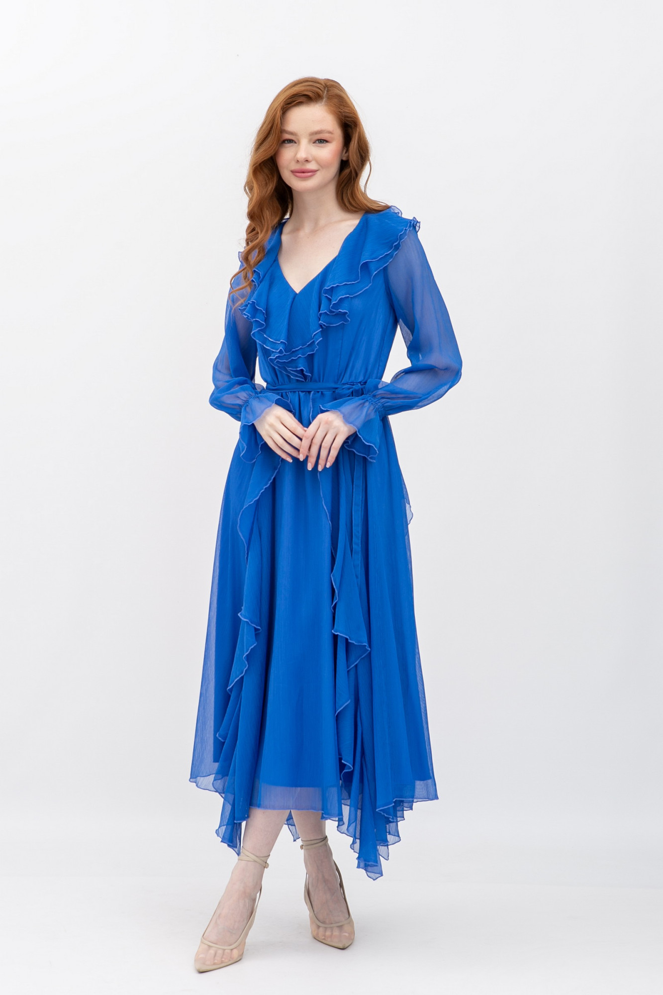 Шифонова сукня синього кольору Нірела 03