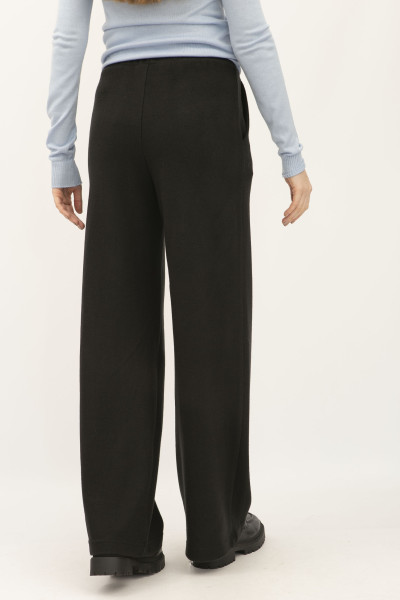 Прямі брюки з трикотажу чорного кольору Леура