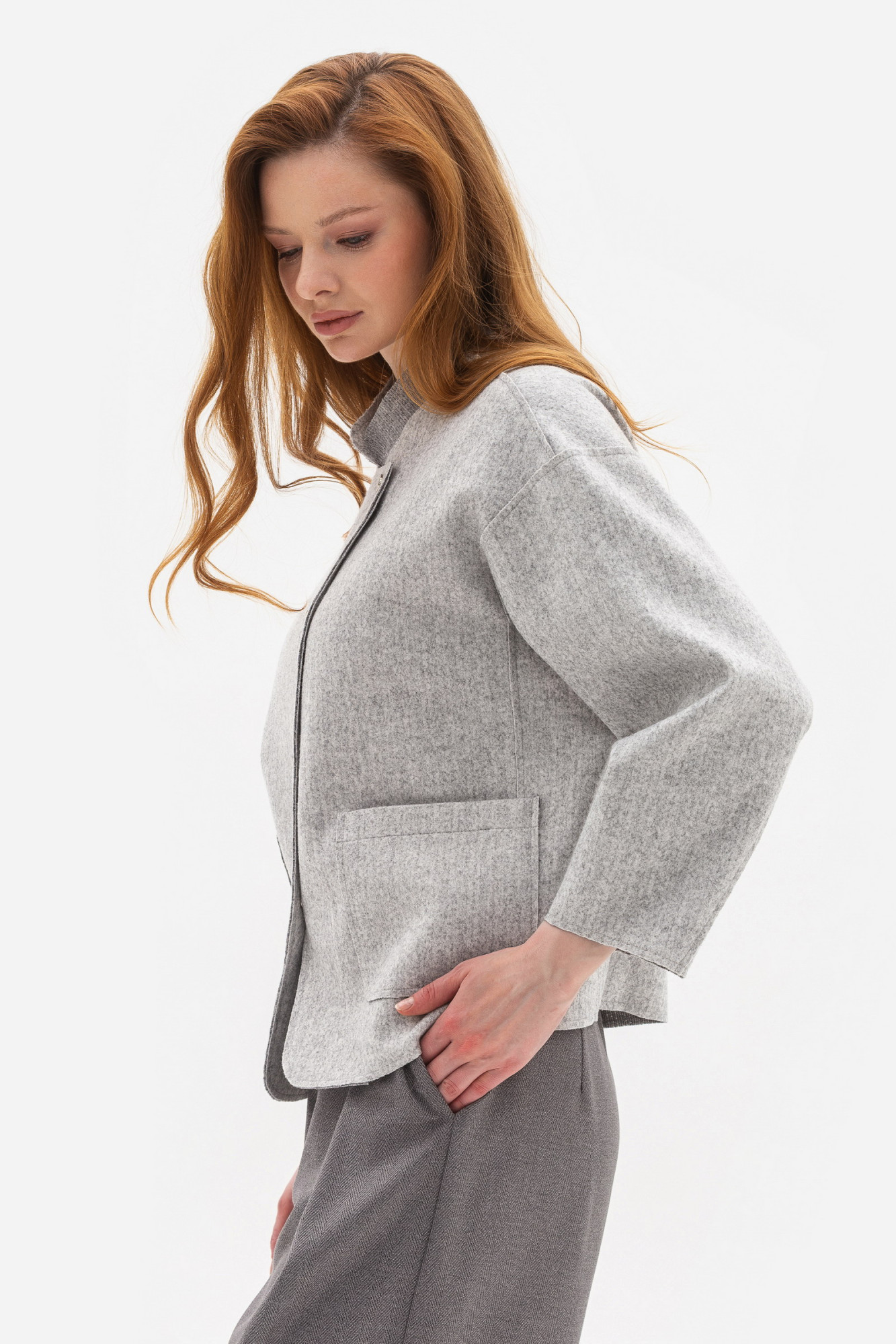 Жакет вільного крою сірого кольору Меліка