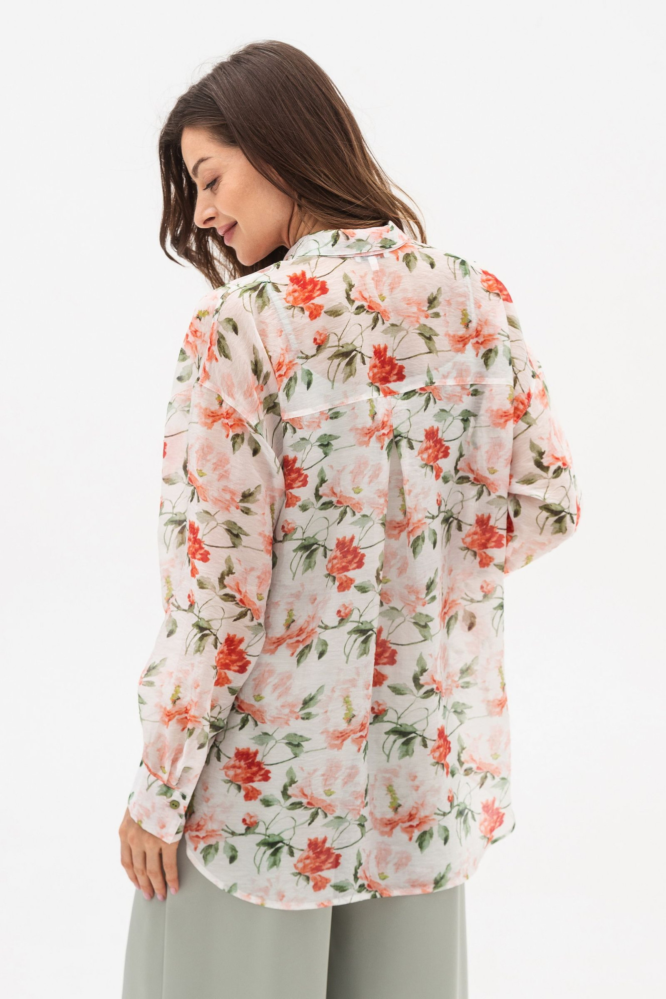 Блуза -  сорочка з квітковим принтом Даніра