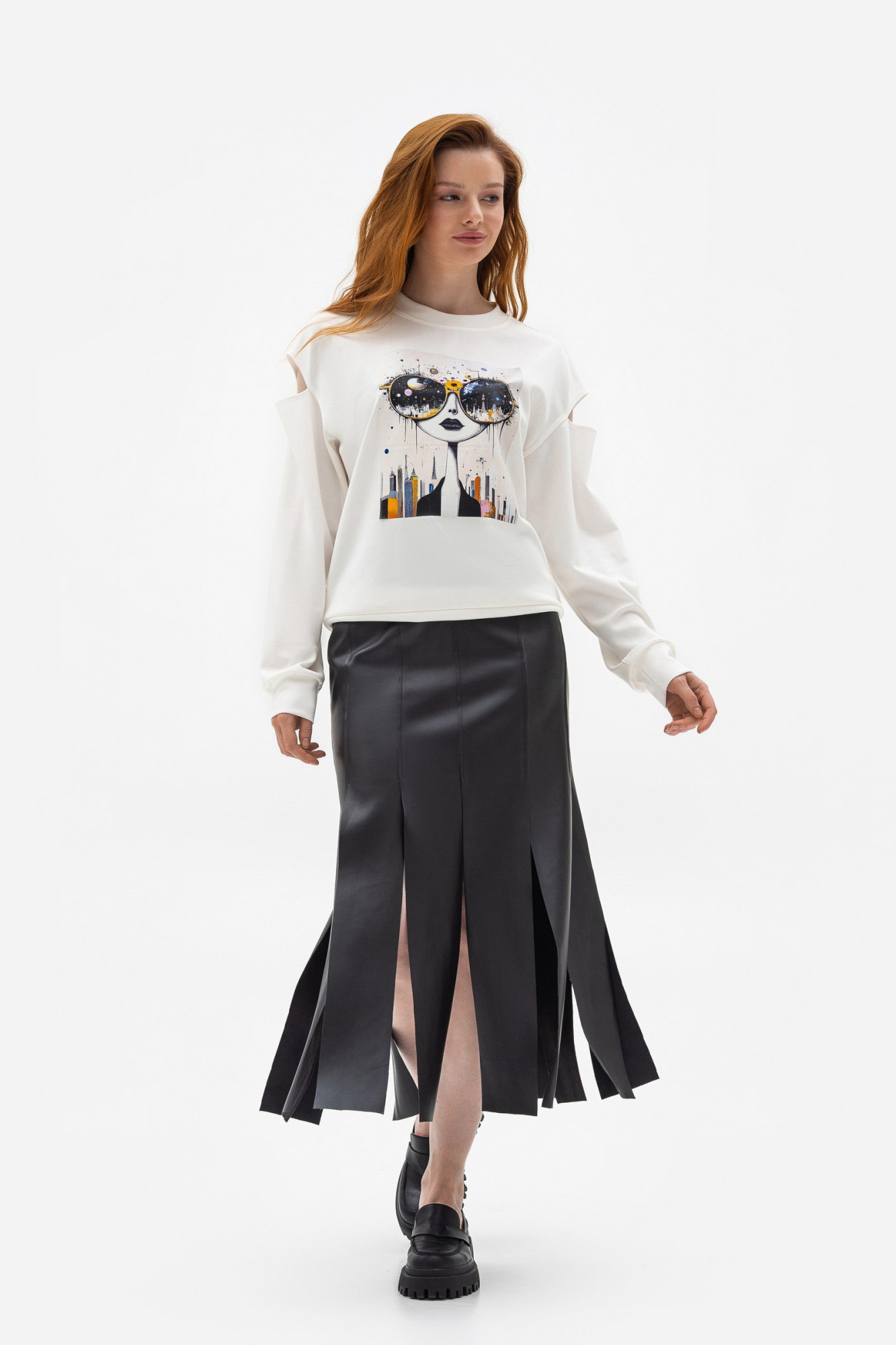 Спідниці з екошкіри чорного кольору Турія