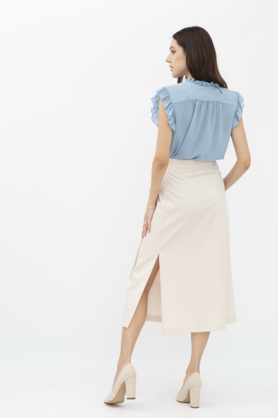 Бежева спідниця на затин довжини міді Ангалі