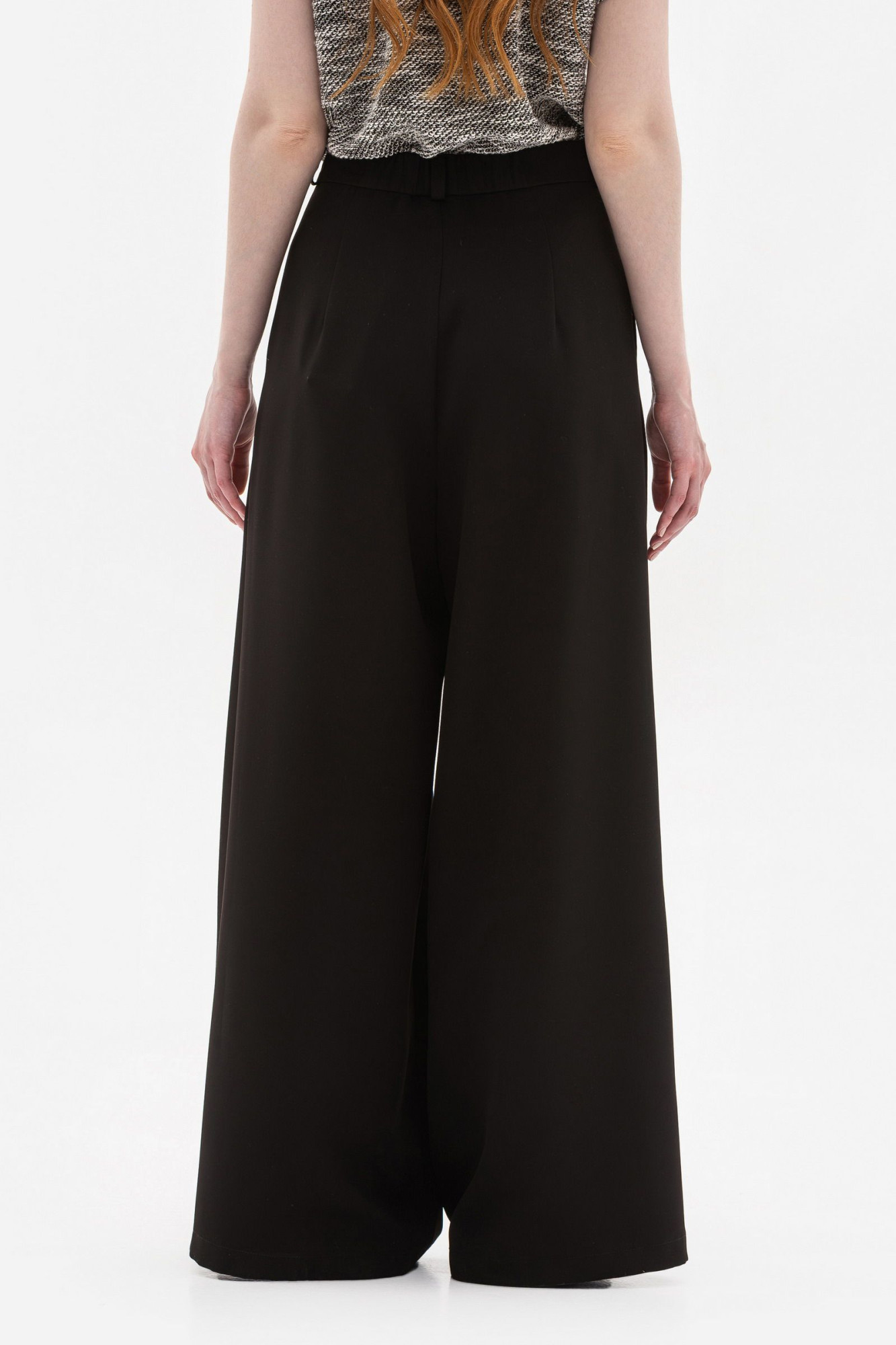 Широкі брюки з костюмної тканини чорного кольору Ліама 01
