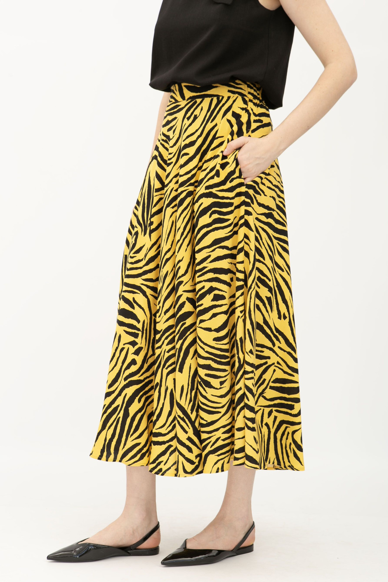 Спідниця з тонкої бавовни трапецієвидного силуету Адемі