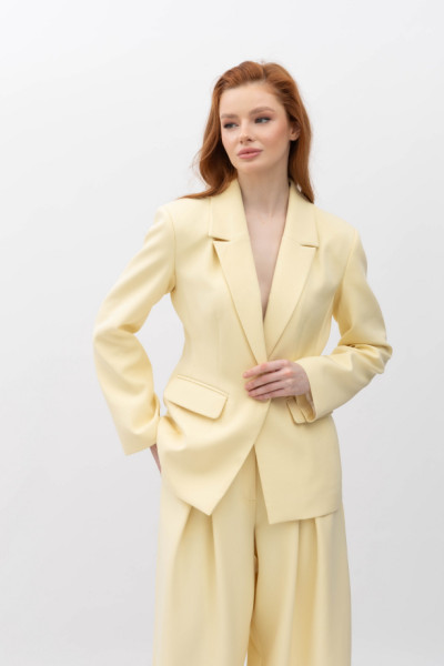 Однобортний жакет жовтого кольору Тонія