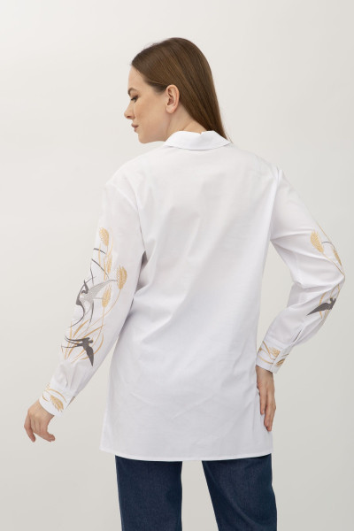 Жіноча сорочка біла з бавовни Пайк