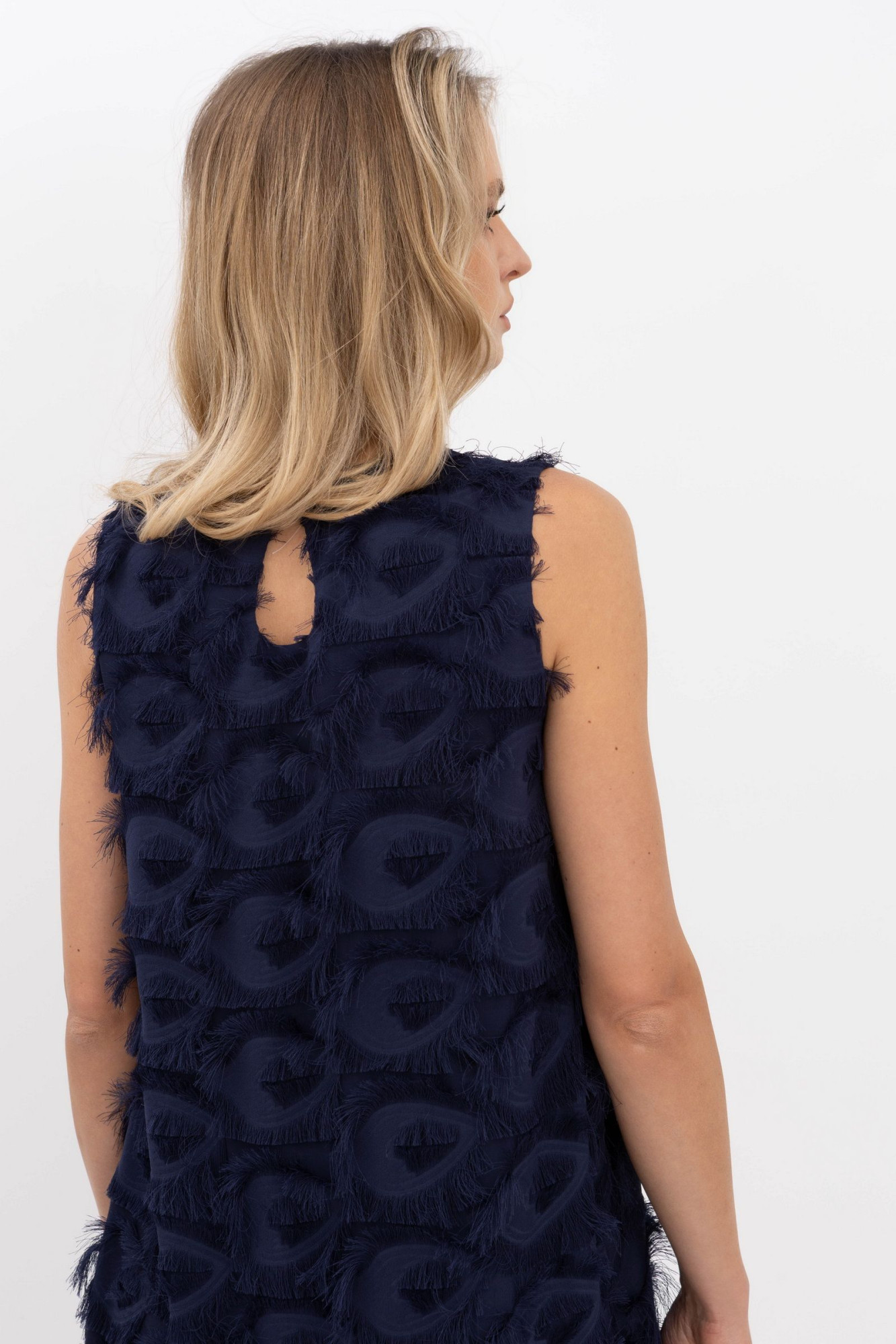 Шифонова міні сукня синього кольору Пані