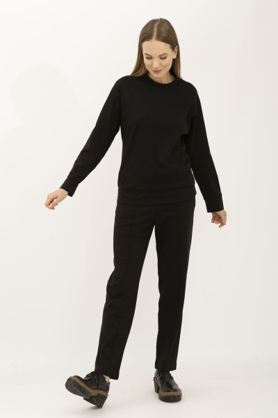Жіночий костюм чорний світшот та штани завужені Тейда 01