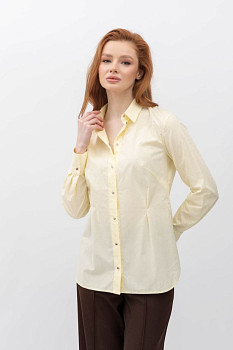 Класична котонова блуза жовтого кольору Тенат 1