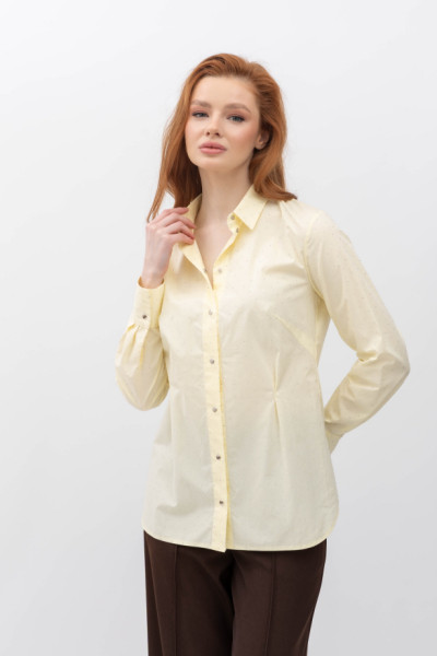 Класична котонова блуза жовтого  кольору Тенат 1