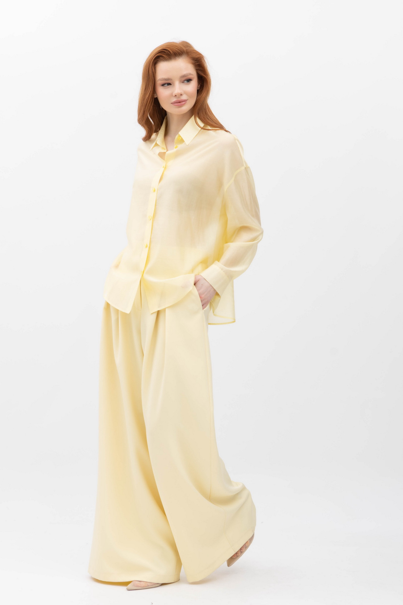 жіноча сорочка вільного силуету жовтого кольору Балі