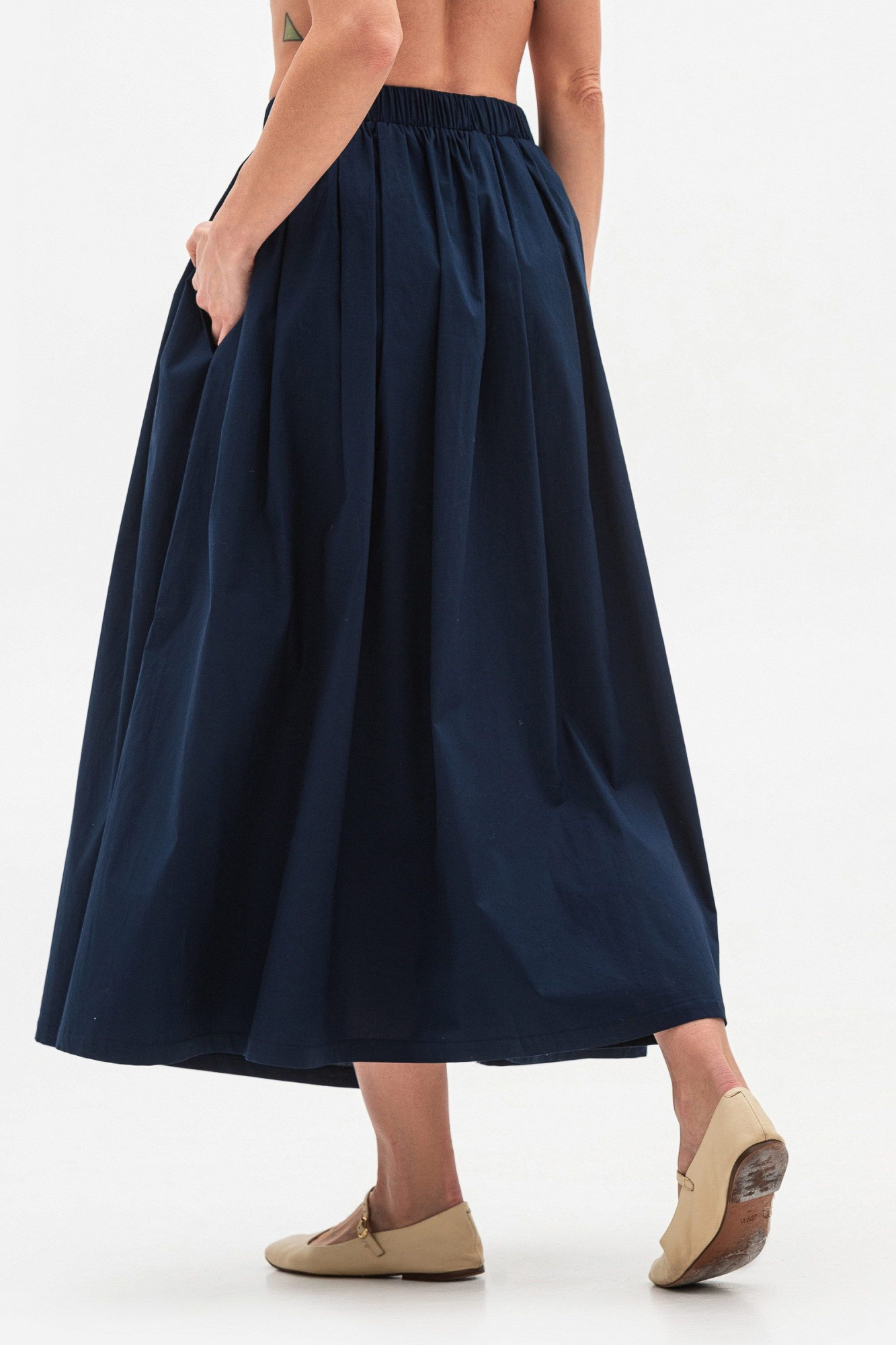 Спідниця силуету трапеція синього кольору Ріалія