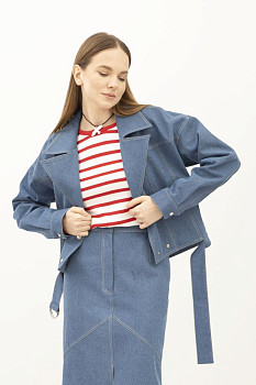 Куртка денім світло блакитного кольору укорочена Адагер 1 Куртка денім світло блакитного кольору укорочена Адагер 1