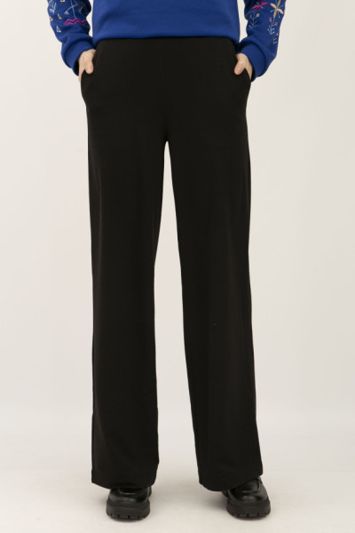 Трикотажні штани вільного силуету чорні Агна 01