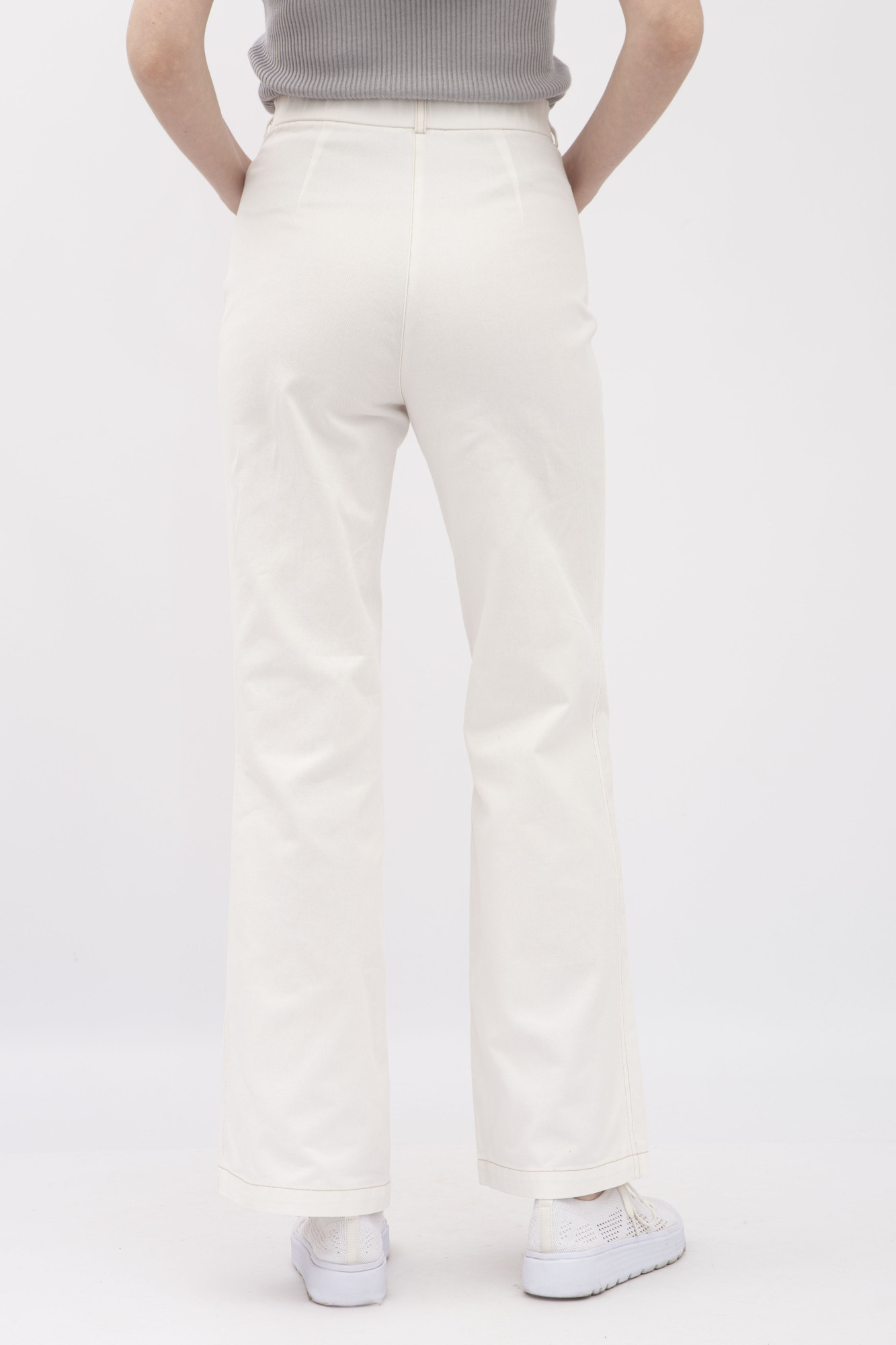 Класичні жіночі штани прямого крою з котону молочного відтінку Ібєрія 5