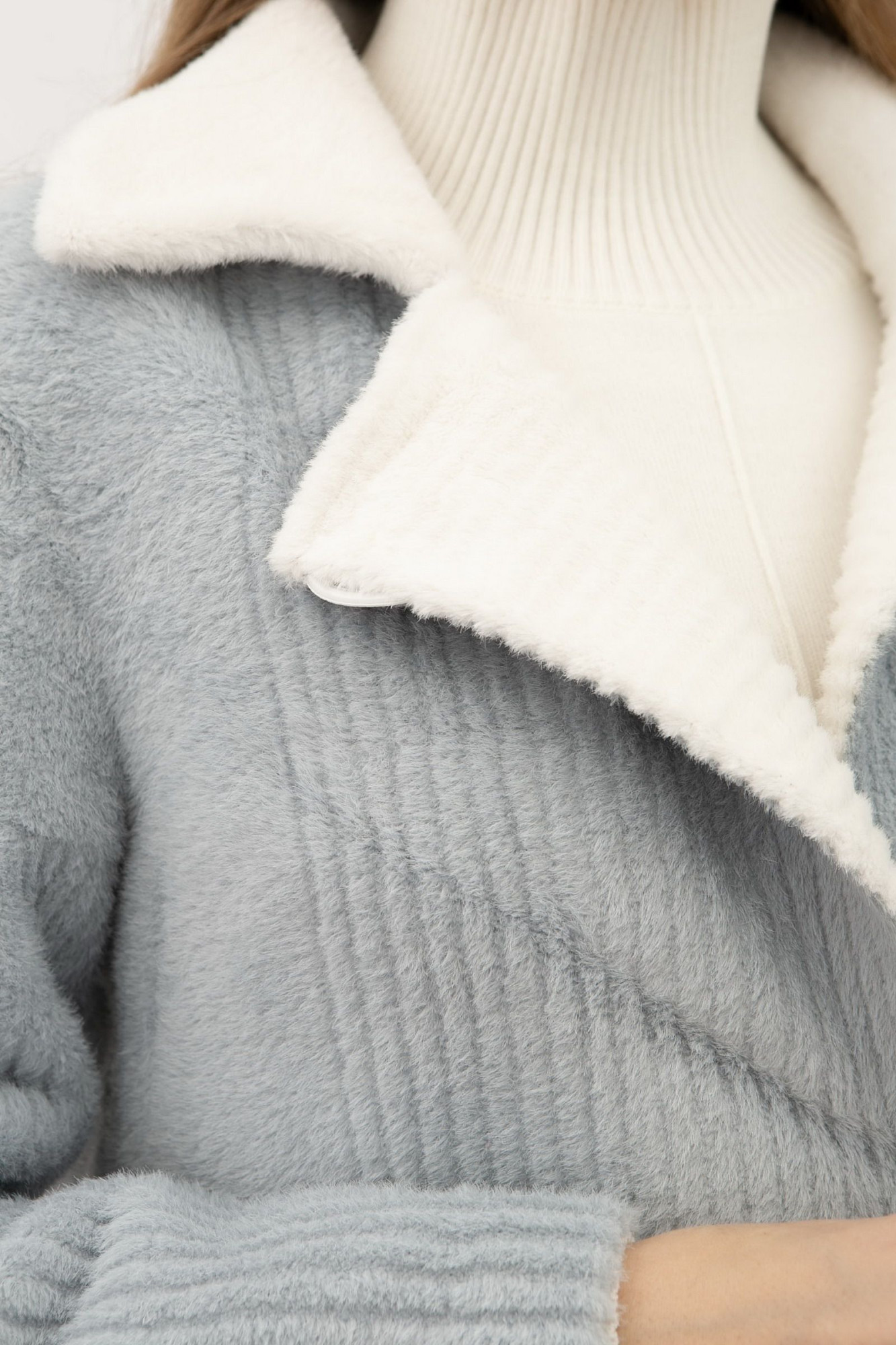 Двостороннє пальто однобортне блакитного кольору 24107300