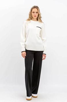 Брюки прямі трикотажні чорні 25218101