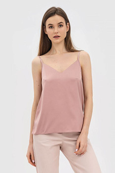 Майка пудрового кольору на бретелях, які регулюються Мавра 02