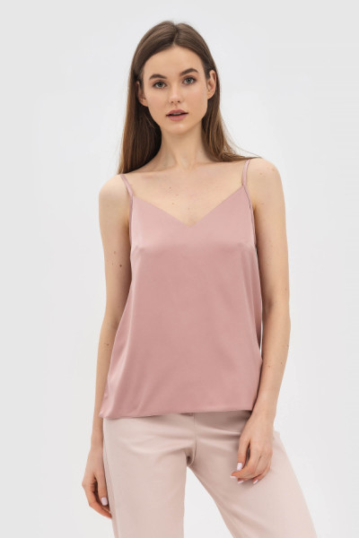 Майка пудрового кольору на бретелях, які регулюються Мавра 02