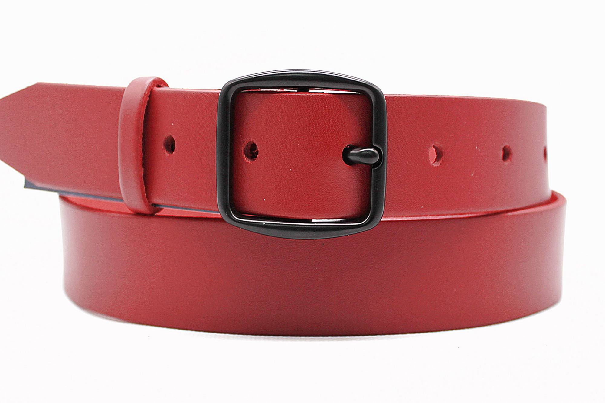 Жіночий ремінь з натуральної шкіри червоного кольору 530/159