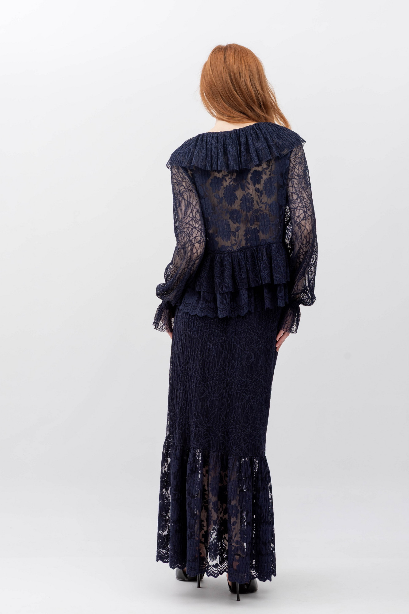 Блуза вільного силуету з мережива Альпія