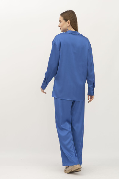 Костюм з сатину блуза та штани блакитного кольору Маніла