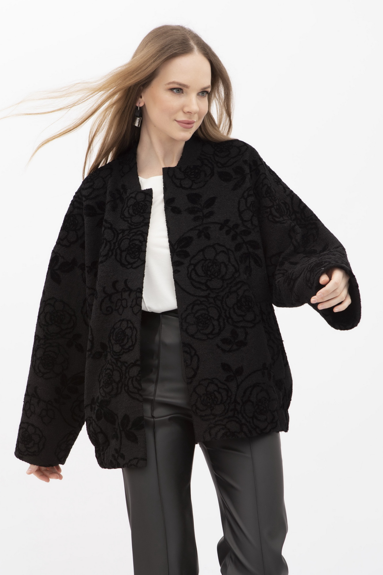 Куртка -бомбер прямого крою чорна Мірем