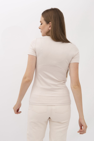 Бежева футболка з круглою горловиною Грос 013