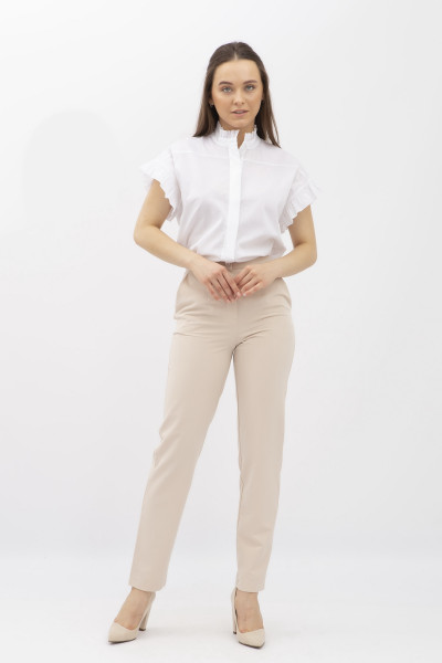 Брюки жіночі бежевого кольору звужені до низу Аміка 22