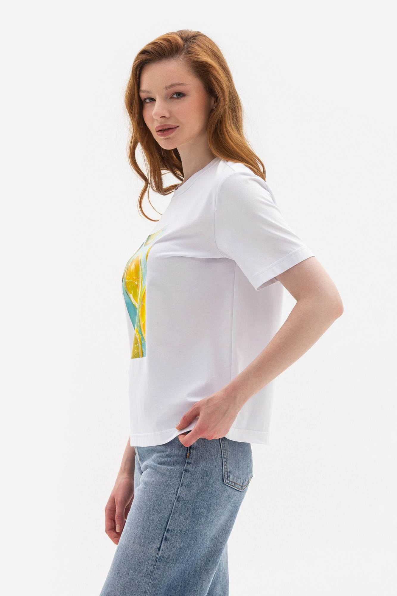 Трикотажна футболка білого кольору Лаліса 16