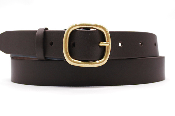 Жіночий ремінь з натуральної шкіри шоколадного кольору 530/161