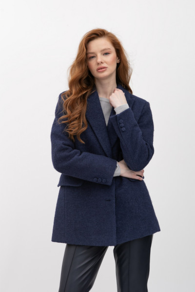 Жакет oversize з вовною синього кольору Ємісія 02 Жакет oversize з вовною синього кольору Ємісія 02