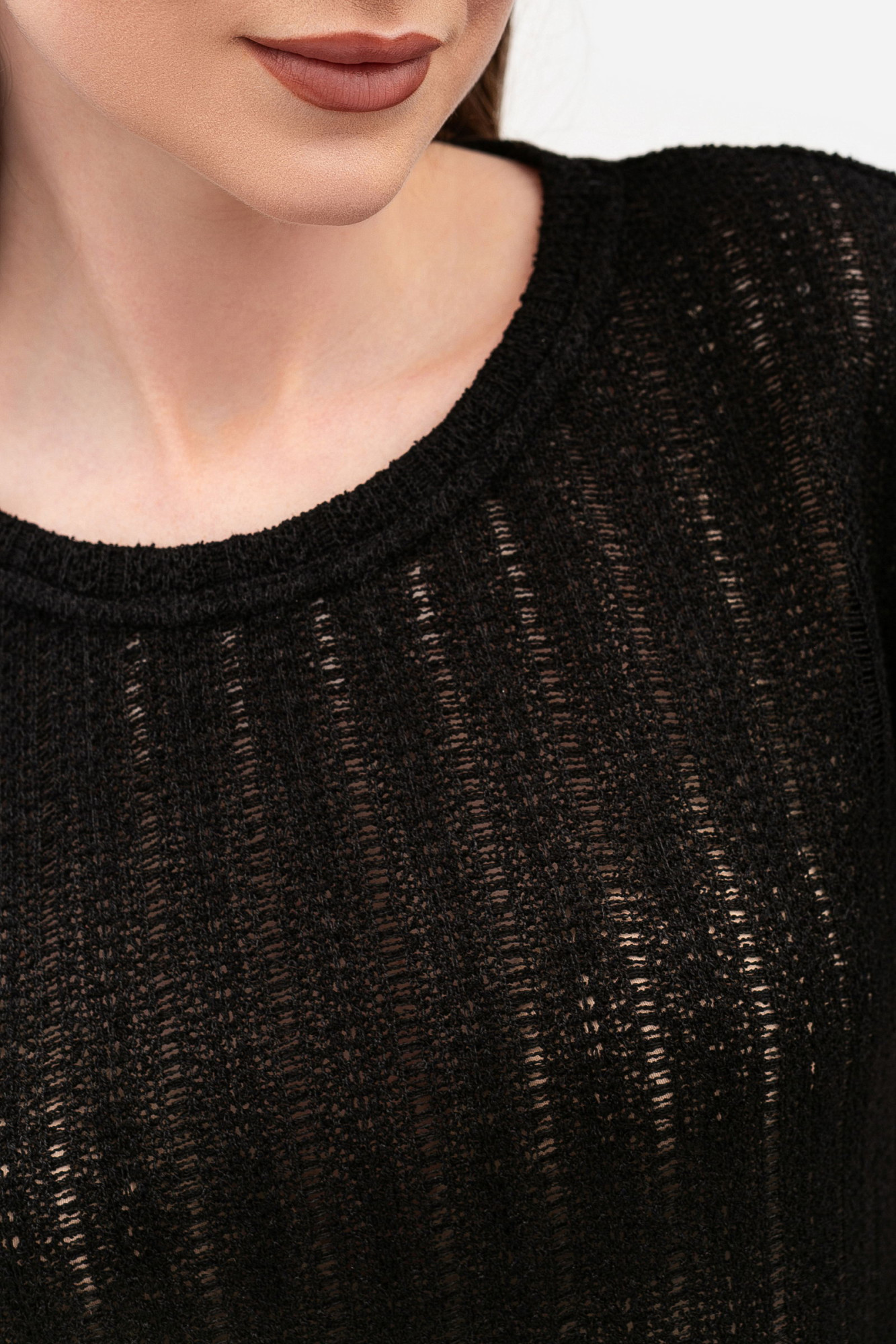 Трикотажна сукня  довжини міді з коротким рукаво чорного кольору Екліна 11