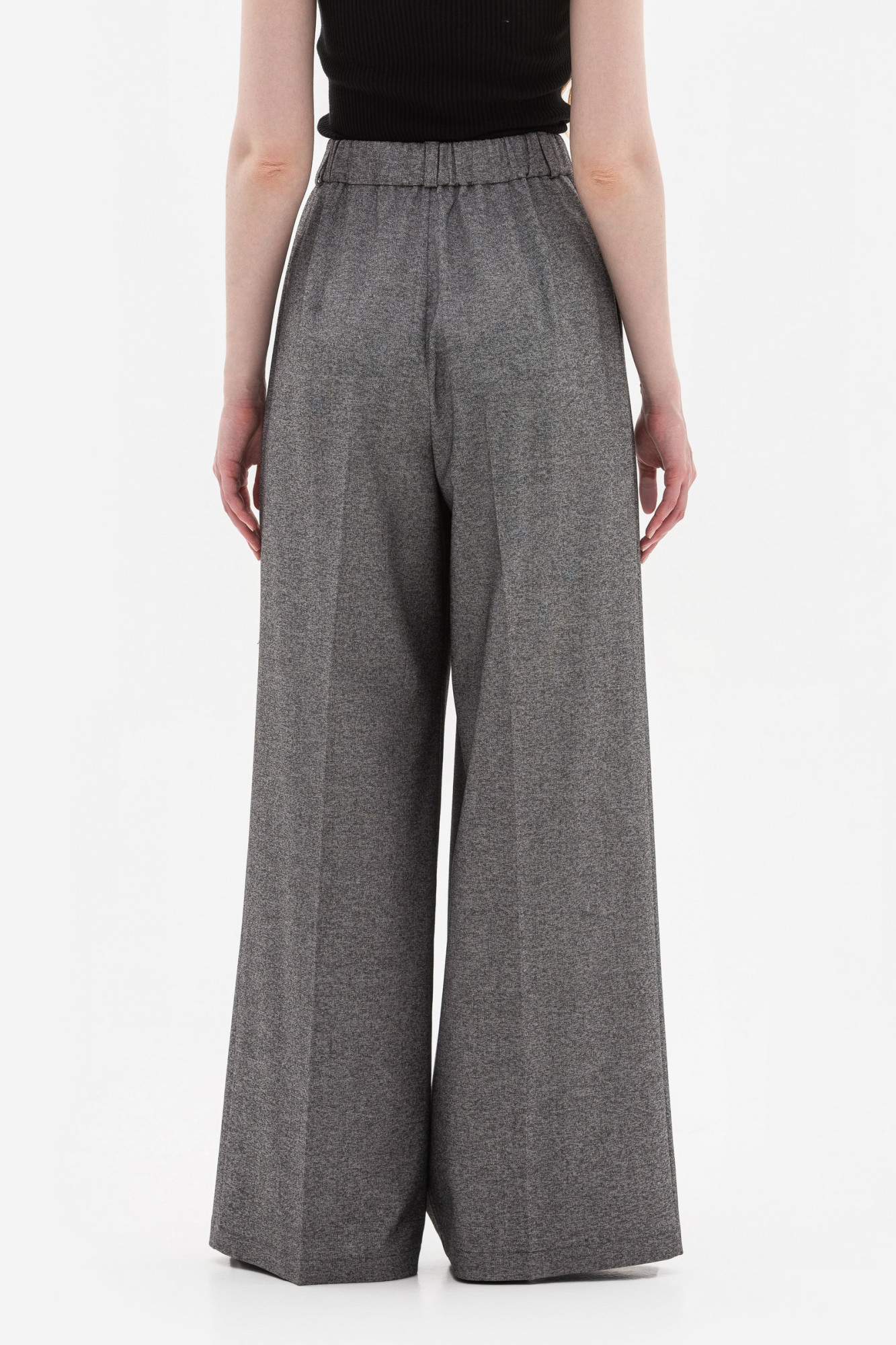 Брюки палаццо сірі з костюмної тканини Галея 01