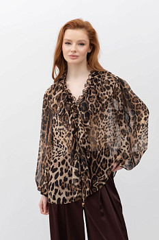 Шифонова блуза з леопардовим принтом Нілда 11