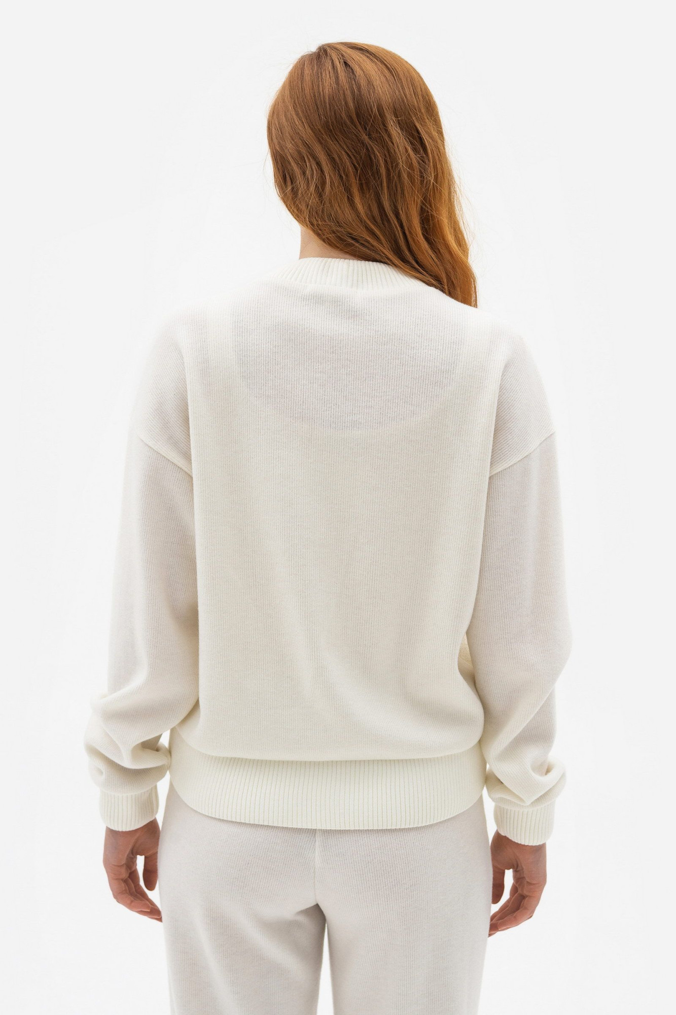 Трикотажний бомбер з вмістом вовни молочного кольору Луріса 02