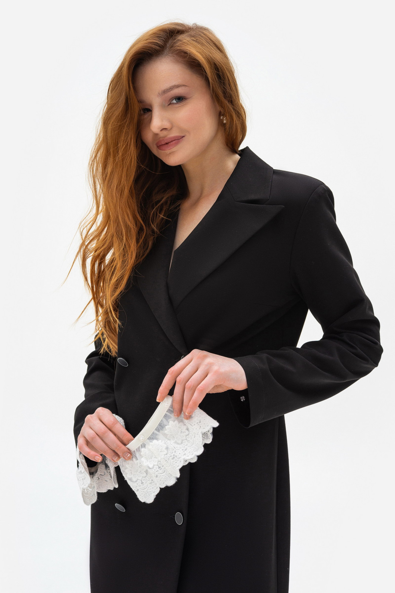 Сукня-жакет міні двобортна чорного кольору Тіарія