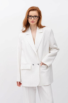 Жакет з костюмної тканини у вертикальну смужку Ренті