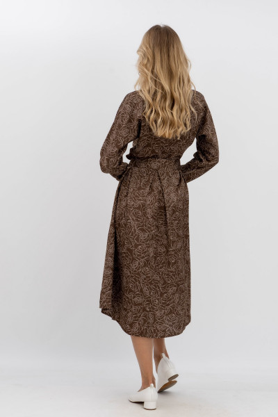 Шифонова сукня міді довжини коричневого кольору Кілена 02