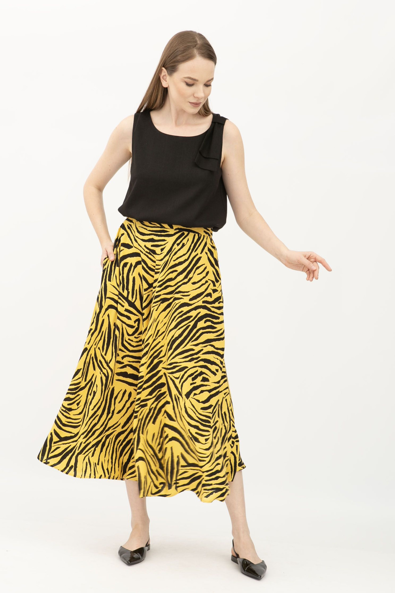 Спідниця з тонкої бавовни трапецієвидного силуету Адемі