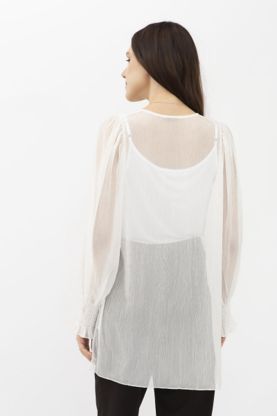 Молочна блуза з жатого шифону Анозія