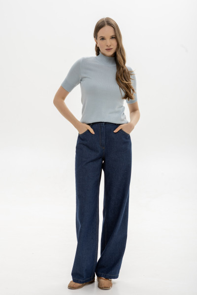 Гольф блакитного кольору з коротким рукавом 28591/2026