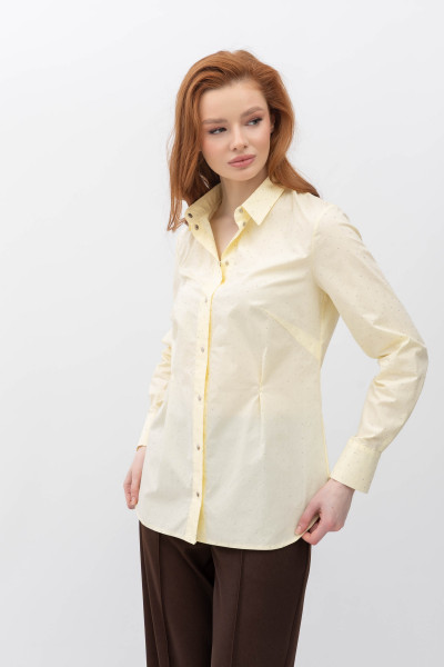 Класична котонова блуза жовтого  кольору Тенат 1
