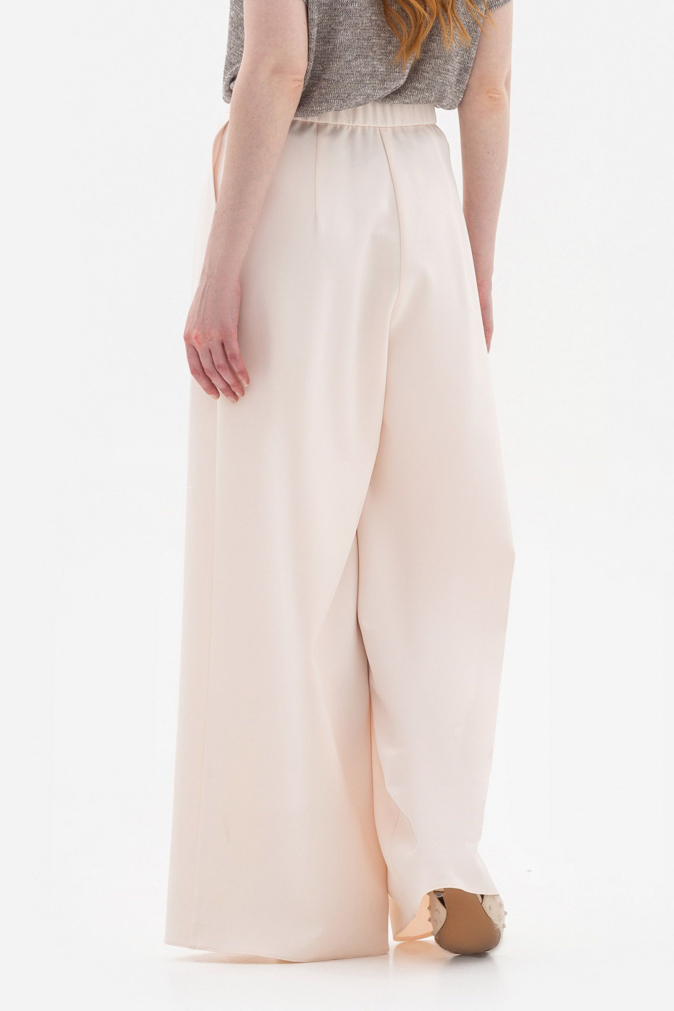 Широкі брюки з костюмної тканини молочного кольору Ліама
