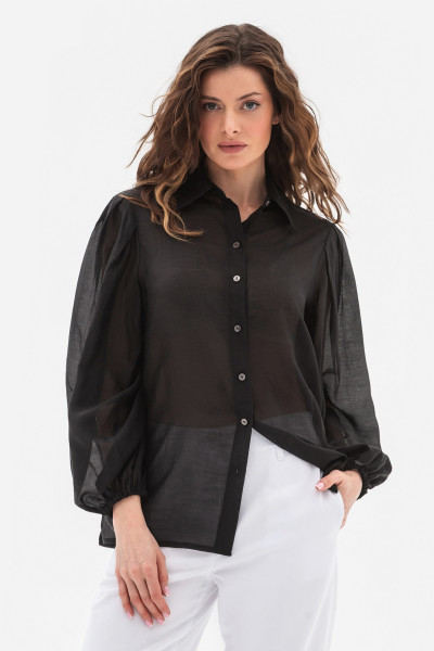 Блуза вільного крою чорного кольору Левіта 02